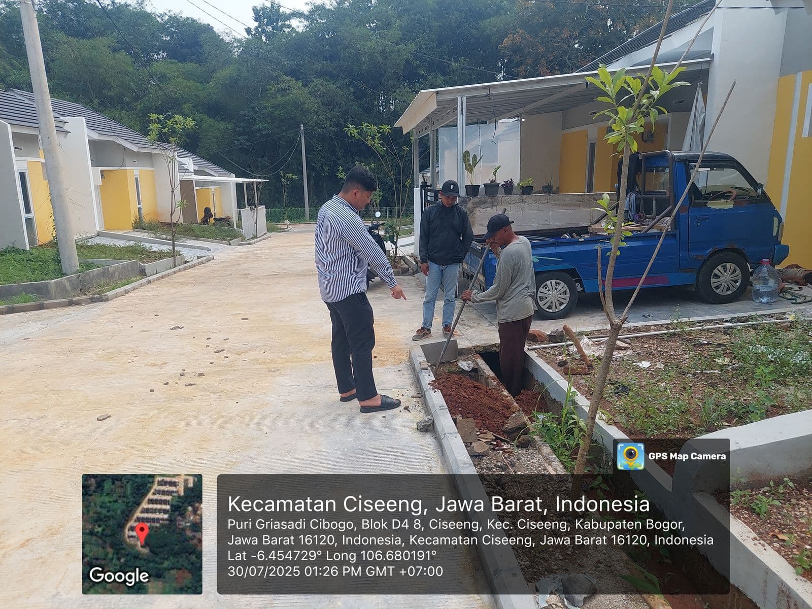 Pekerjaan jaringan air di kawasan perumahan, Kec. Ciseeng, Kab. Bogor (30 Juli 2025)