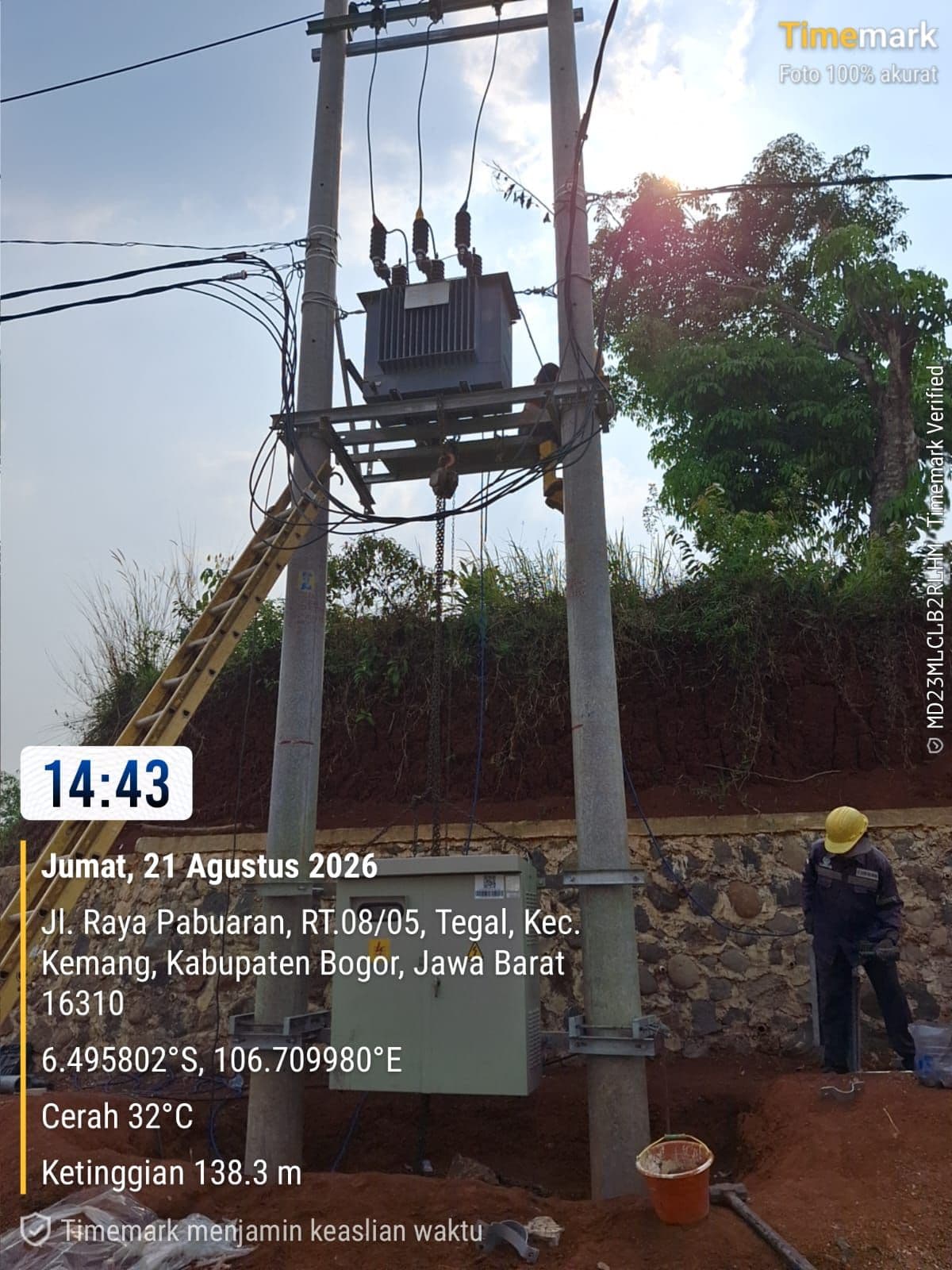 Gardu trafo dan panel, Jl. Raya Pabuaran, Kec. Kemang, Kab. Bogor (21 Agustus 2026)