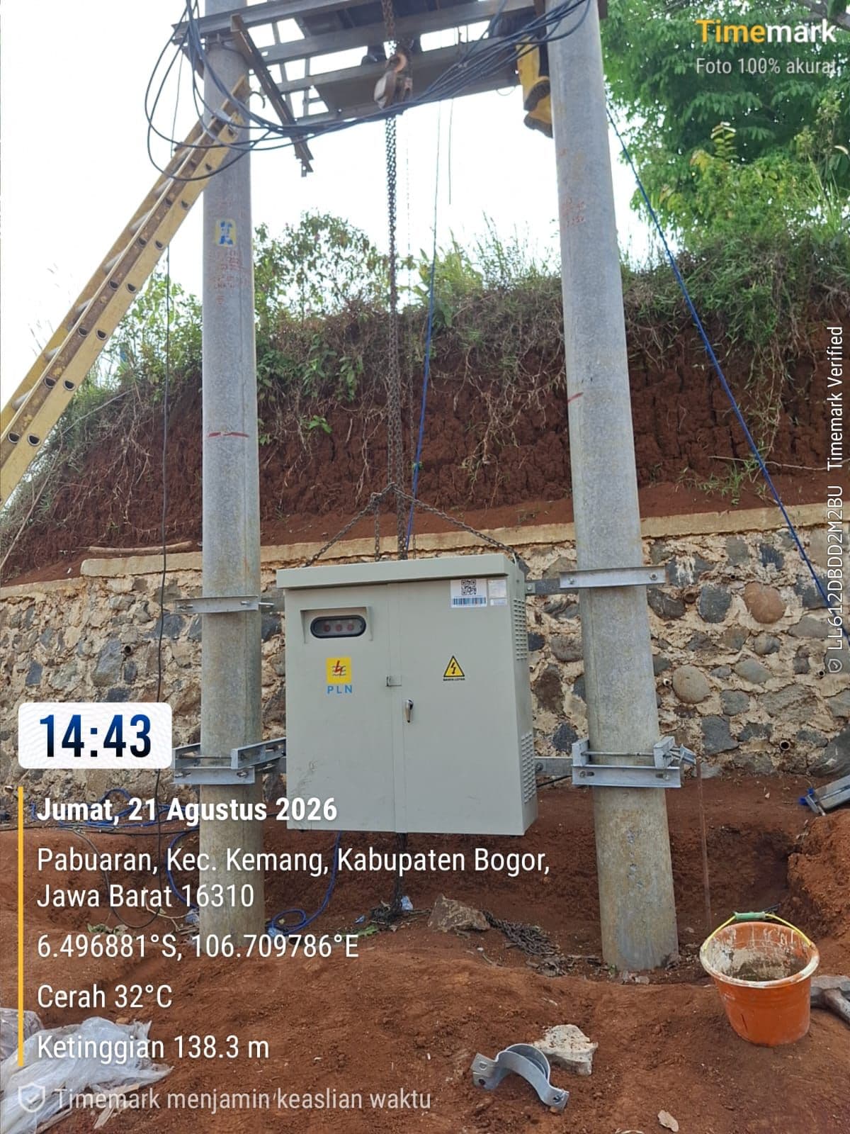 Panel gardu trafo, Jl. Raya Pabuaran, Kec. Kemang, Kab. Bogor (21 Agustus 2026)