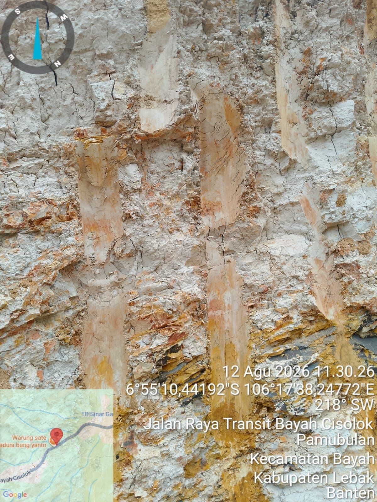 Lokasi sumber material, Kec. Bayah, Kab. Lebak, Banten (12 Agustus 2026)
